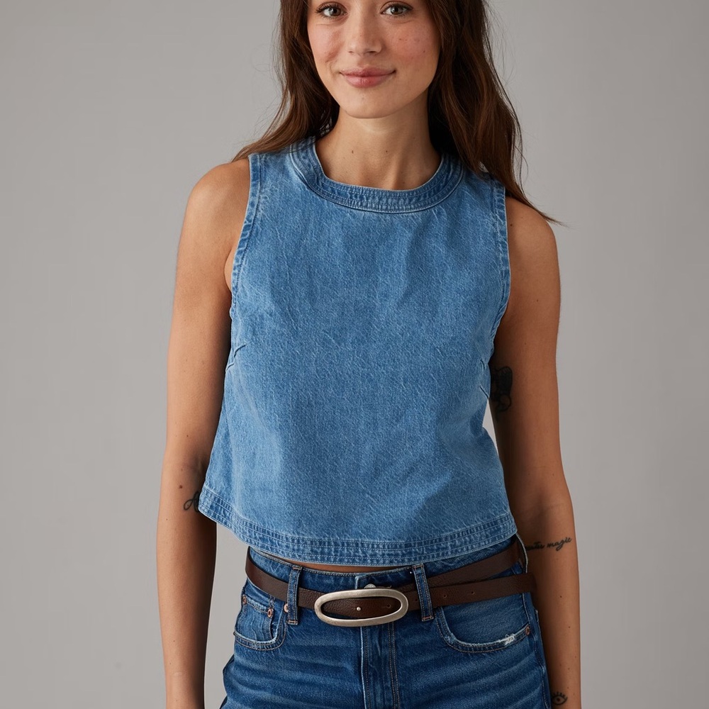 American Eagle Denim Shell Top
